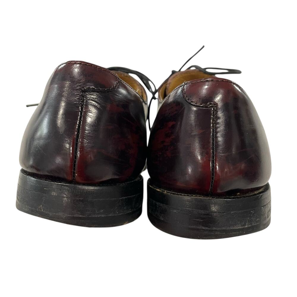 Cole Haan Leather Lace Up Dress Shoes Men 11 Brown Burgundy Cap Toe Oxford READ - Picture 4 of 15